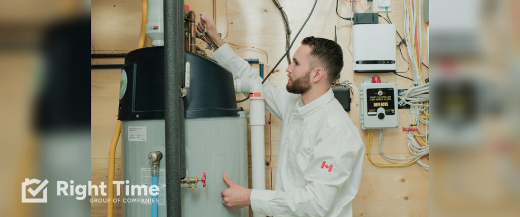 A technician is inspecting a residential water heater for performance and potential issues.